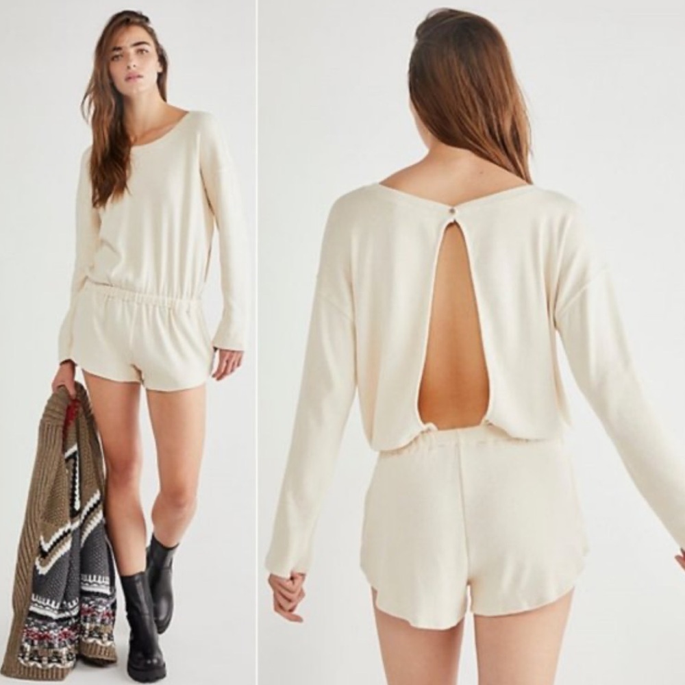 Free People Beach Captain Cream Romper